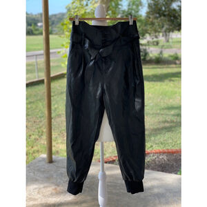 Venti6 Women’s High Waisted Black Belted Jogger Pant Size Medium